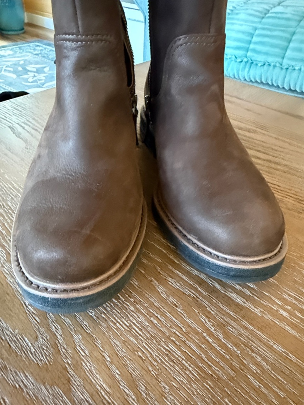 Teva Tall Chocolate Brown Leather Riding Boots - Picture 4 of 10